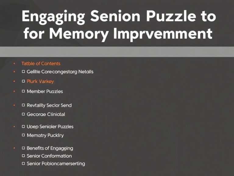 Engaging Senior Puzzles for Memory Improvement: Fun Strategies to Sharpen Your Mind and Stay Mentally Fit
